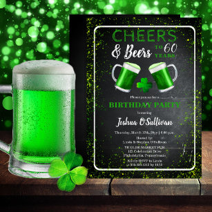 Cheers and Bers St. Patricks 60. Geburtstagsparty Einladung