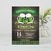 Cheers and Bers St. Patrick's Day Party Einladung (Stehend Vorderseite)