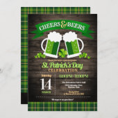 Cheers and Bers St. Patrick's Day Party Einladung (Vorne/Hinten)