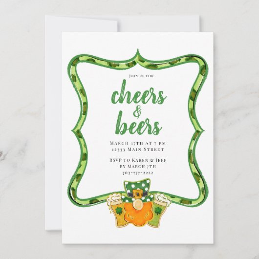 Cheers and Bers St Patrick's Day Party Einladung (Vorderseite)