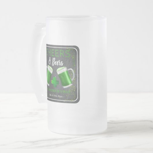 Cheers and Bers St Patricks Day Party Mattglas Bierglas (Vorderseite Links)