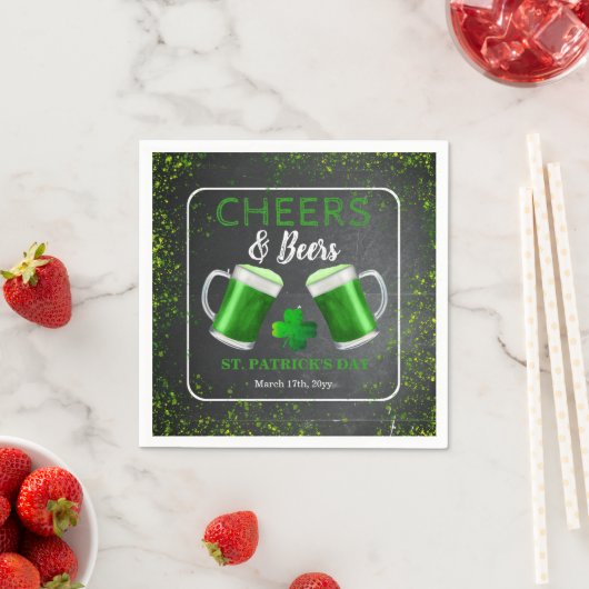 Cheers and Bers St Patricks Day Party Serviette (Beispiel)
