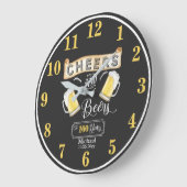 Cheers and Bers to 100 Years Birthday Große Wanduhr (Winkel)