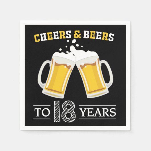 Cheers and Bers to 18 Years Napkins Serviette (Vorderseite)