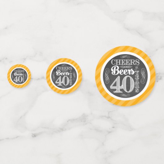 Cheers and Bers to 40 Years Table Confetti Konfetti (Vorderseiten)