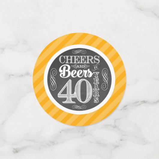 Cheers and Bers to 40 Years Table Confetti Konfetti (Klein Vorderseite)