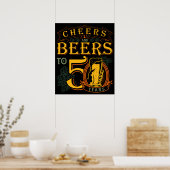 Cheers and Bers to 50 Years 50. Funny Poster (Küche)