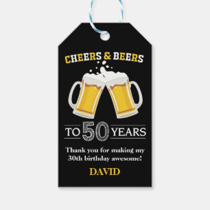 Cheers and Bers to 50 Years Gift Tags Geschenkanhänger