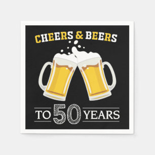 Cheers and Bers to 50 Years Napkins Serviette