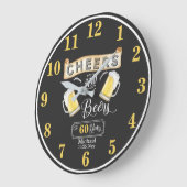 Cheers and Bers to 60 Years Birthday Große Wanduhr (Winkel)