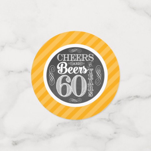 Cheers and Bers to 60 Years Table Confetti Konfetti (Klein Vorderseite)