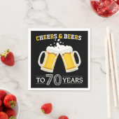 Cheers and Bers to 70 Years Napkins Serviette (Beispiel)