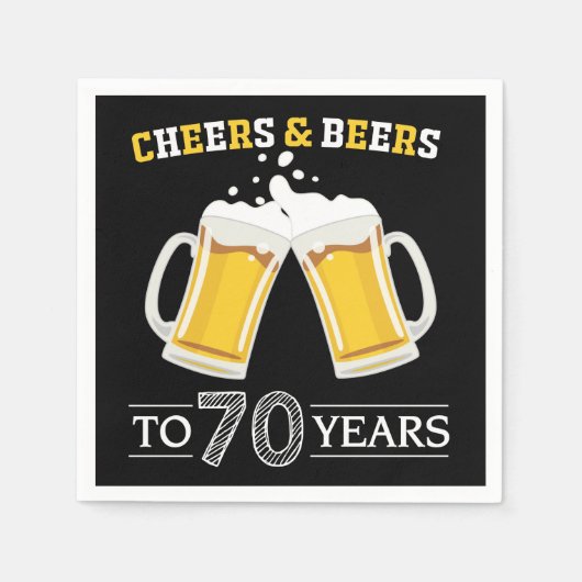 Cheers and Bers to 70 Years Napkins Serviette (Vorderseite)