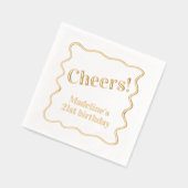 "Cheers" anpassbares Message Wavy Ränder Party Servietten Mit Folie (Links)