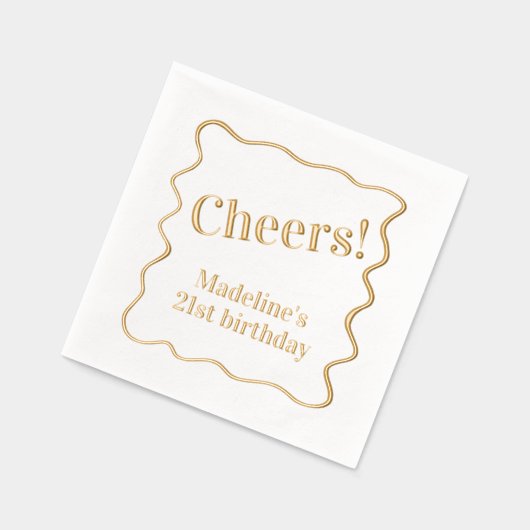 "Cheers" anpassbares Message Wavy Ränder Party Servietten Mit Folie (Links)