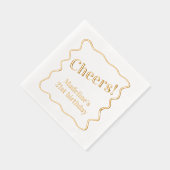 "Cheers" anpassbares Message Wavy Ränder Party Servietten Mit Folie (Rechts)