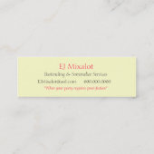 Cheers_Around die World_bartender Dienstleistungen Mini Visitenkarte (Rückseite)