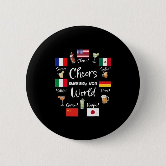 Cheers Around The World Vacation Drinking Funny Dr Button (Vorderseite)