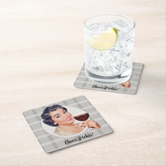 Cheers B*tches! Rechteckiger Pappuntersetzer (Vor Ort)