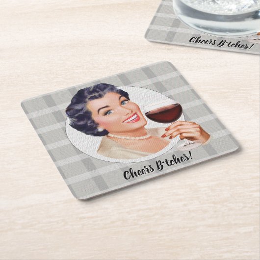 Cheers B*tches! Rechteckiger Pappuntersetzer (angewinkelt)