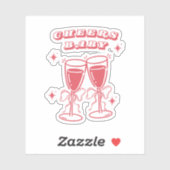Cheers Baby Champagne Glasses Sticker (Blatt)