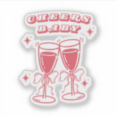 Cheers Baby Champagne Glasses Sticker (Vorderseite)