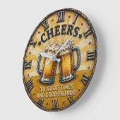 Cheers Beer Man Cave Bar Gift Große Wanduhr (Winkel)