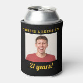 Cheers & Beers 21. Geburtstag Foto Keepake Dosenkühler (Kanne Vorderseite)