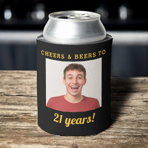 Cheers & Beers 21. Geburtstag Foto Keepake Dosenkühler