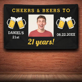 Cheers & Beers 21. Jahre Geburtstags-Foto Keepake Banner