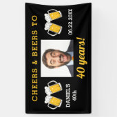 Cheers & Beers 40 Jahre Geburtstag Foto Keepake Banner (Vertikal)