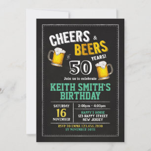 Cheers & Beers 50. Geburtstagseinladung - jedes Al Einladung