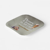 Cheers Beers 50 Years Black Smokey Men's Birthday Pappteller (Gewinkelt)