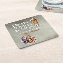 Cheers Beers 50 Years Black Smokey Men's Birthday