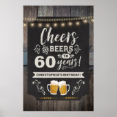 Cheers & Beers 60. Begrüßungszeichen 20 x 30 Poster (Vorne)