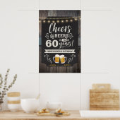Cheers & Beers 60. Begrüßungszeichen 20 x 30 Poster (Küche)