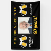 Cheers & Beers 60 Jahre Geburtstag Foto Keepake Banner (Vertikal)