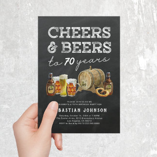 Cheers & Beers 70. Geburtstagsparty Einladung