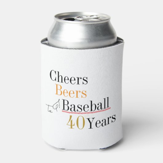 Cheers Beers and Baseball 40th Birthday Party Dosenkühler (Kanne Vorderseite)