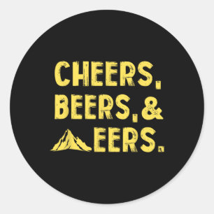 Cheers Beers and Mountaineers West Virginia Runder Aufkleber
