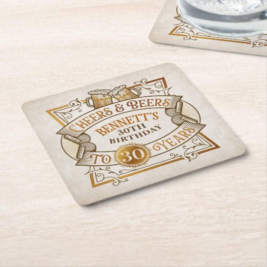 Cheers Beers Birthday Rechteckiger Pappuntersetzer (angewinkelt)