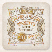 Cheers Beers Birthday Rechteckiger Pappuntersetzer (Vorderseite)