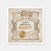 Cheers Beers Birthday Serviette (Vorderseite)
