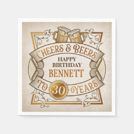 Cheers Beers Birthday Serviette
