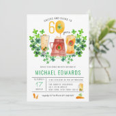 Cheers Beers Birthday St Patrick's Day Party Einladung (Stehend Vorderseite)