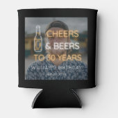 Cheers & Beers bis 30 Jahre Neon Birthday Foto Dosenkühler (Vorderseite)