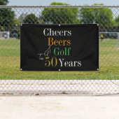 Cheers Beers Golf 50th Birthday Banner (Insitu)