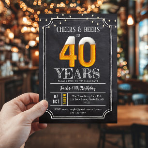 Cheers & Beers Herren 40. Geburtstagseinladung Einladung