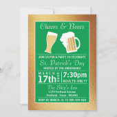 Cheers & Beers Kleeblatt St. Patrick's Day Party Einladung (Vorderseite)