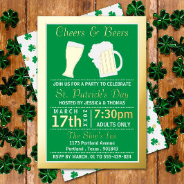 Cheers & Beers Kleeblatt St. Patrick's Day Party Folieneinladung